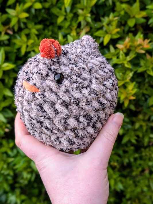 Crochet Chicken Plushie Speckled Mabel Chicken