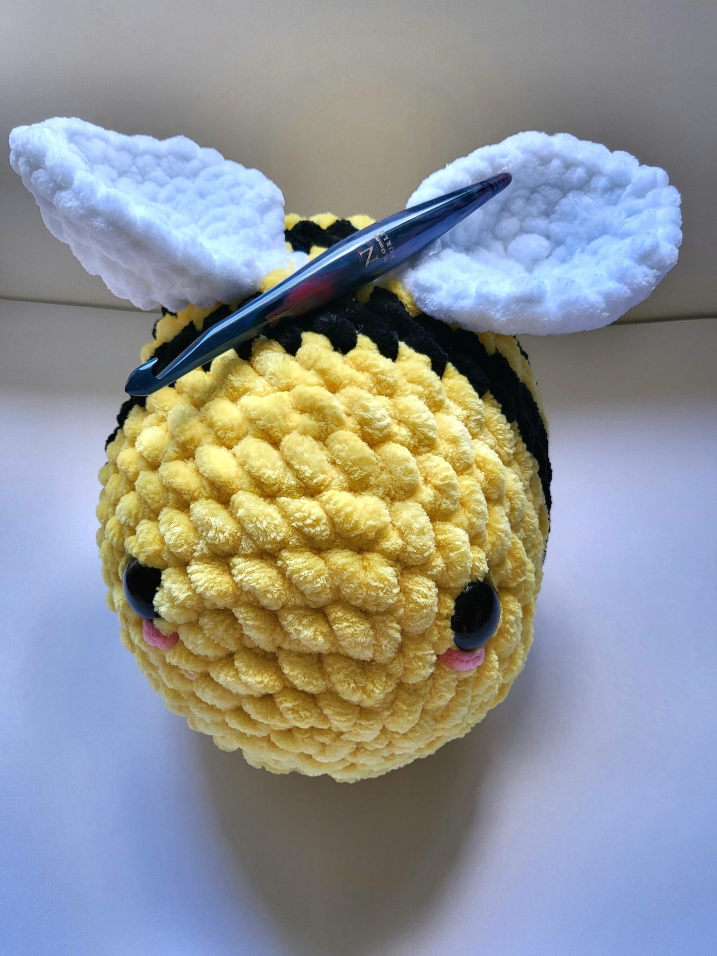 Crochet Jumbo Plush Bee Black and Yellow