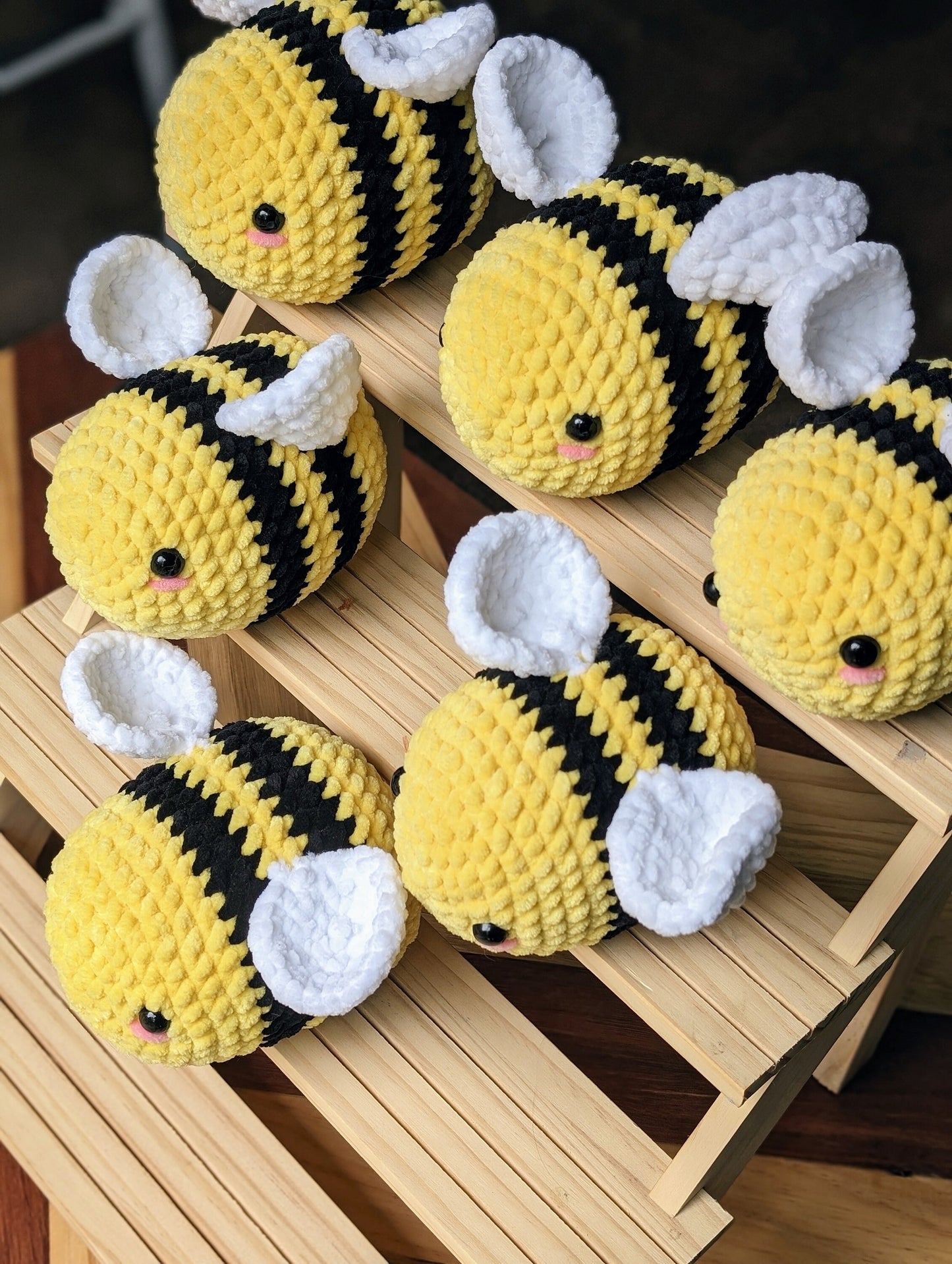 Crochet Plush Bee Black and Yellow