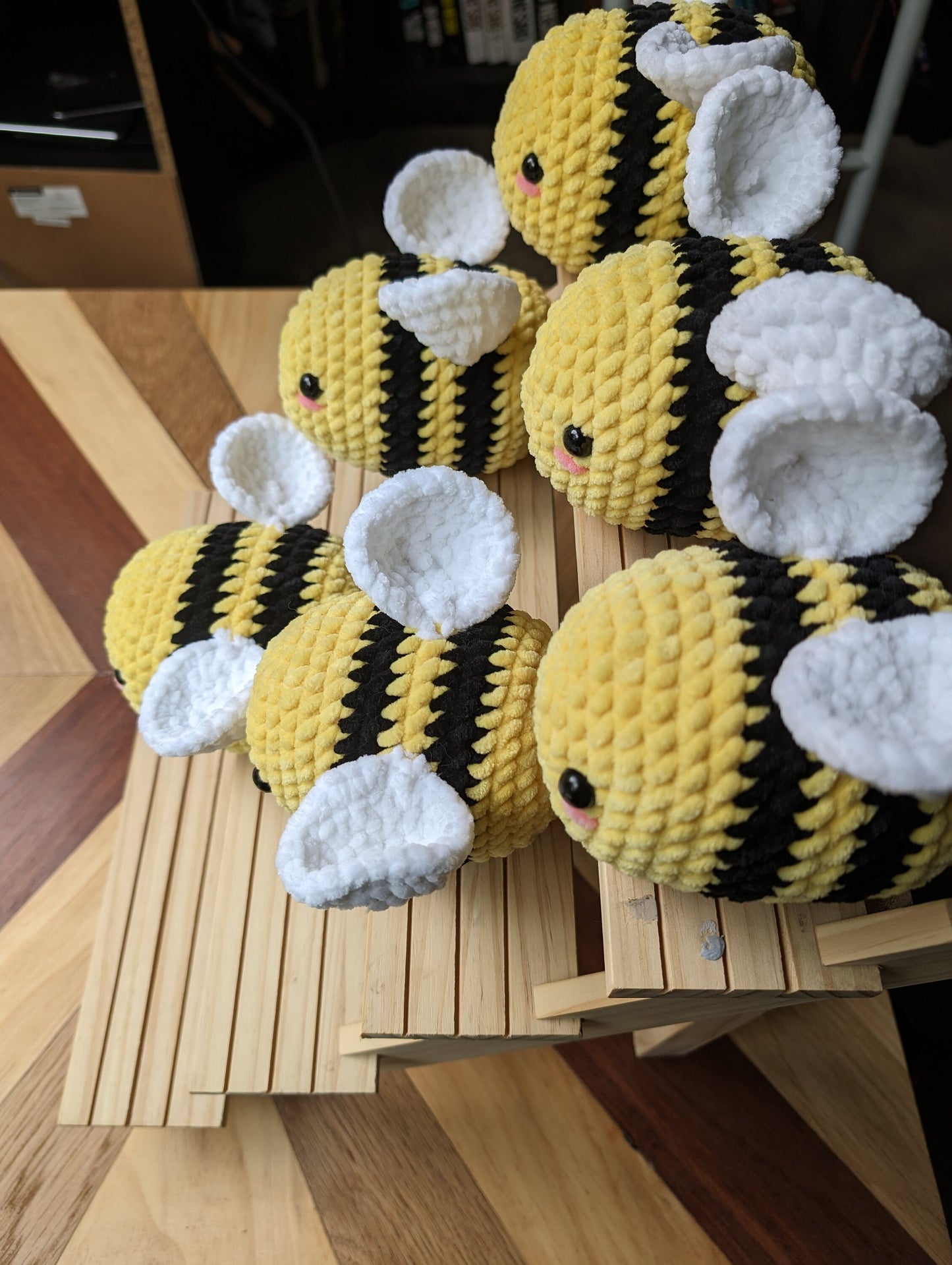 Crochet Plush Bee Black and Yellow