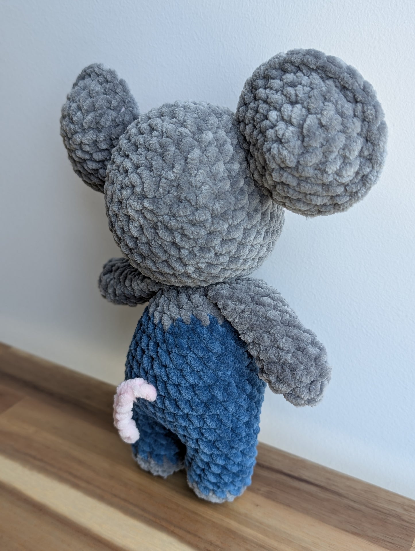 Handmade Mouse Plushy with Overalls