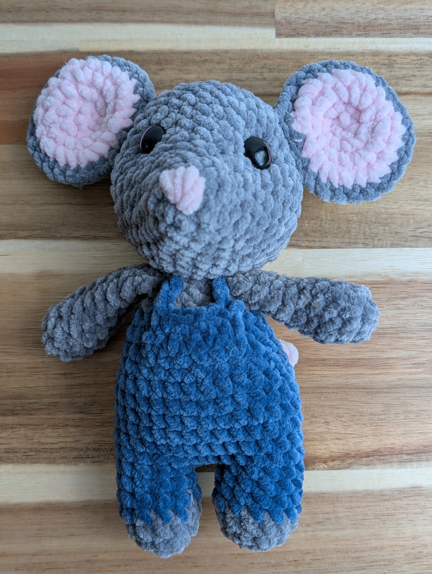 Handmade Mouse Plushy with Overalls